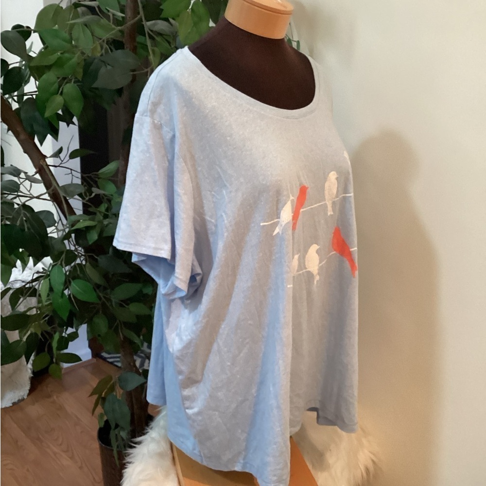 St John’s Bay short sleeve crew neck tee bird themed Woman’s size 4X - Picture 4 of 9